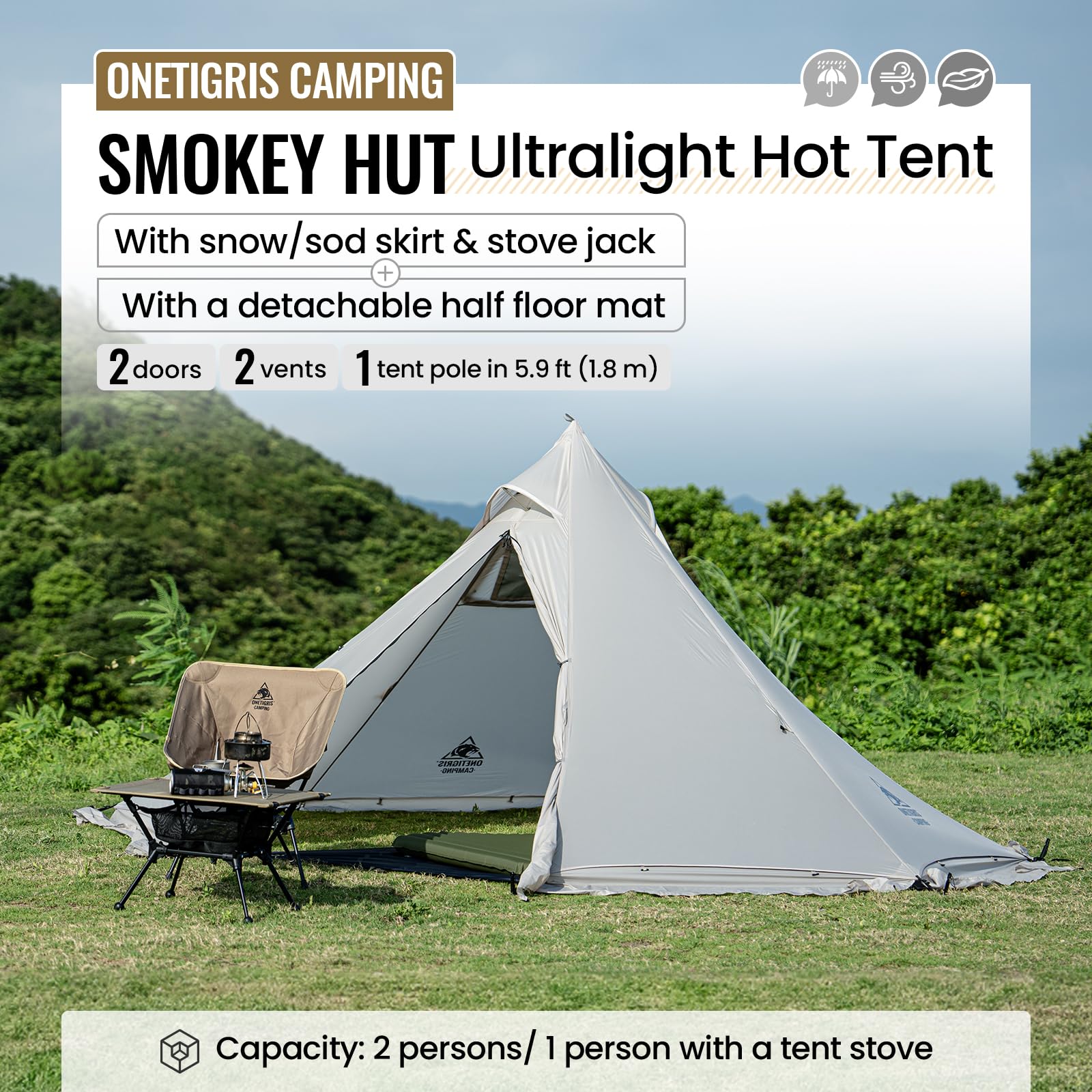 OneTigris SMOKEY HUT テント Amazon.com : OneTigris Smokey HUT Hot Tent with Stove Jack